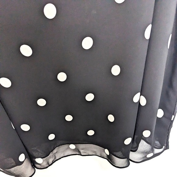 New Torrid Shirt Womens 2X Plus Size Sophie Chiffon Polka Dot Swing Cami Black - Picture 4 of 7